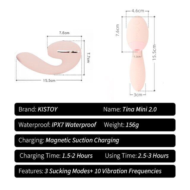 KISTOY Tina สวมใส่ Sucking Vibrator ความร้อน G จุดกระตุ้นที่มีประสิทธิภาพ Clitoris Sucker เซ็กซ์ทอยสำหรับสตรี - buysextoyth