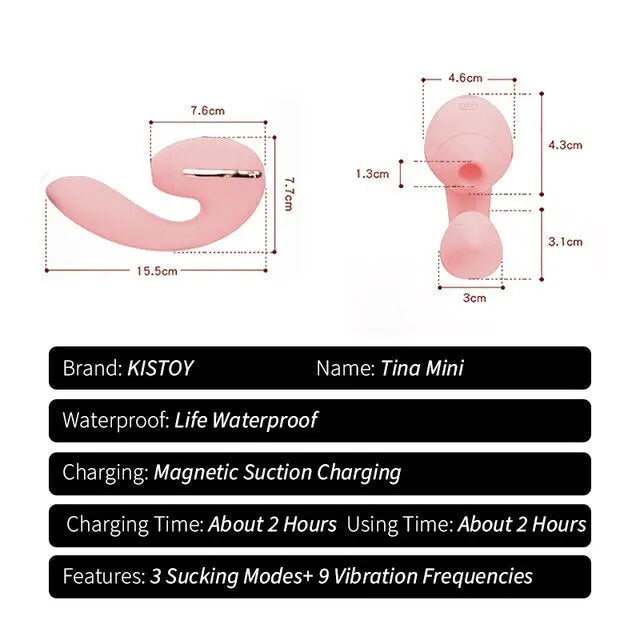 KISTOY Tina สวมใส่ Sucking Vibrator ความร้อน G จุดกระตุ้นที่มีประสิทธิภาพ Clitoris Sucker เซ็กซ์ทอยสำหรับสตรี - buysextoyth