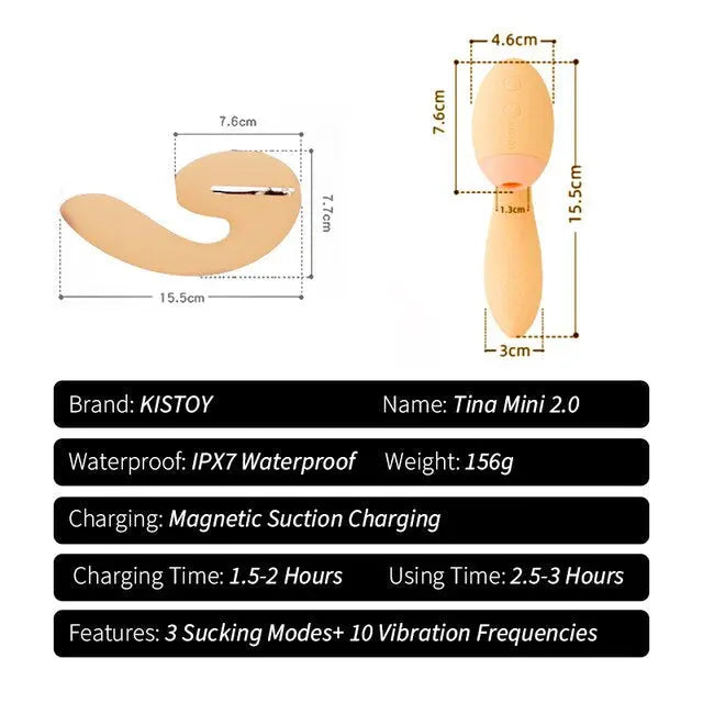 KISTOY Tina สวมใส่ Sucking Vibrator ความร้อน G จุดกระตุ้นที่มีประสิทธิภาพ Clitoris Sucker เซ็กซ์ทอยสำหรับสตรี - buysextoyth