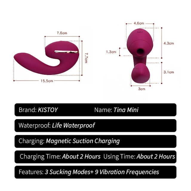 KISTOY Tina สวมใส่ Sucking Vibrator ความร้อน G จุดกระตุ้นที่มีประสิทธิภาพ Clitoris Sucker เซ็กซ์ทอยสำหรับสตรี - buysextoyth