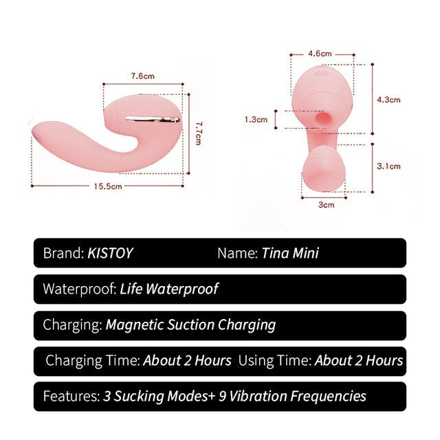 KISTOY Tina สวมใส่ Sucking Vibrator ความร้อน G จุดกระตุ้นที่มีประสิทธิภาพ Clitoris Sucker เซ็กซ์ทอยสำหรับสตรี - buysextoyth