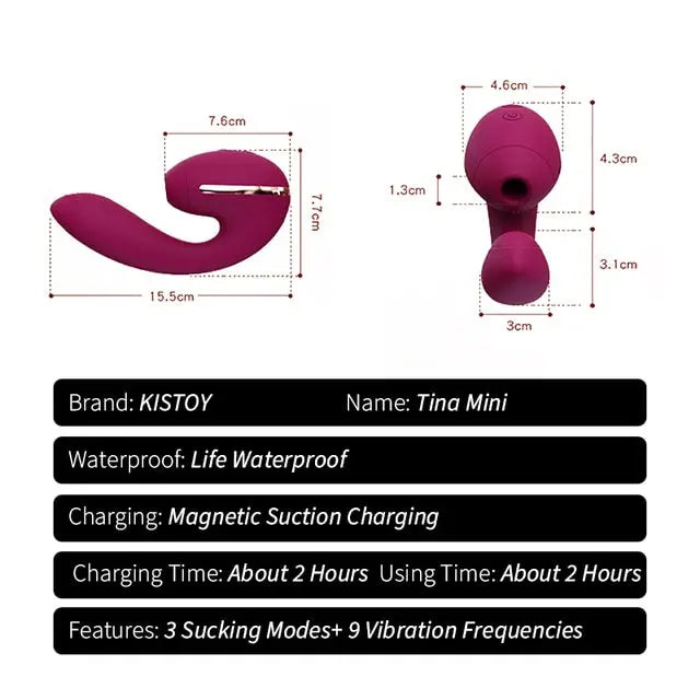 KISTOY Tina สวมใส่ Sucking Vibrator ความร้อน G จุดกระตุ้นที่มีประสิทธิภาพ Clitoris Sucker เซ็กซ์ทอยสำหรับสตรี - buysextoyth