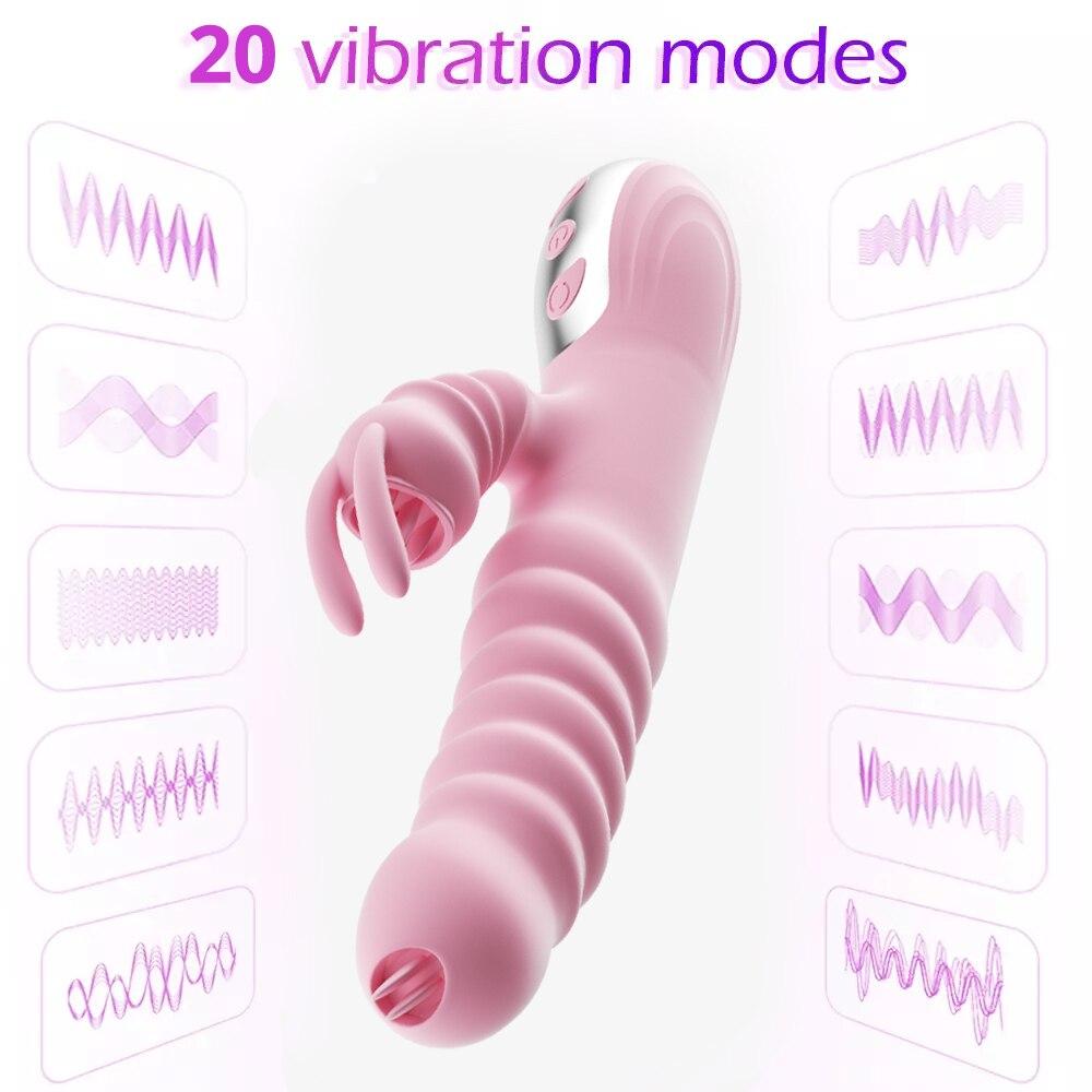 Licking Vibrating Rabbit Vibrator Telescopic Vibrator Swing Heating Fidget Pink Adult Product Sex Toys For Woman Masturbator - buysextoyth