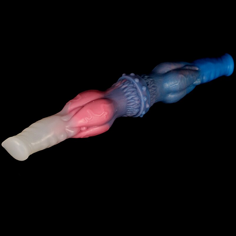 LUUK 40CM Super Long Double Head Horse and Dog Combination Kont Dildo Soft Liquid Silicone Anal Plug Sex Toys for Women Lesbian - buysextoyth