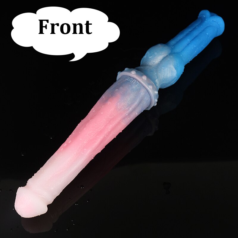 LUUK 40CM Super Long Double Head Horse and Dog Combination Kont Dildo Soft Liquid Silicone Anal Plug Sex Toys for Women Lesbian - buysextoyth