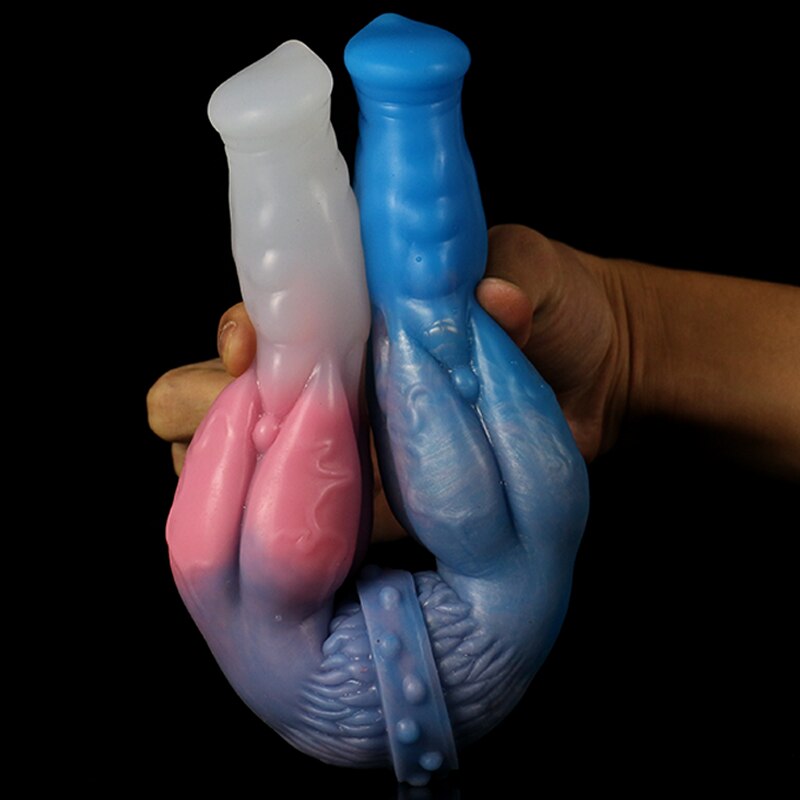 LUUK 40CM Super Long Double Head Horse and Dog Combination Kont Dildo Soft Liquid Silicone Anal Plug Sex Toys for Women Lesbian - buysextoyth