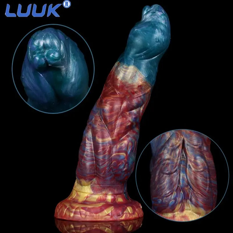 LUUK 6CM Thick Streamer Color Dildo Huge Glans Anal Plug with Powerful Sucker Sex Toys for Women Sexual Fantasy Products 33sextoys