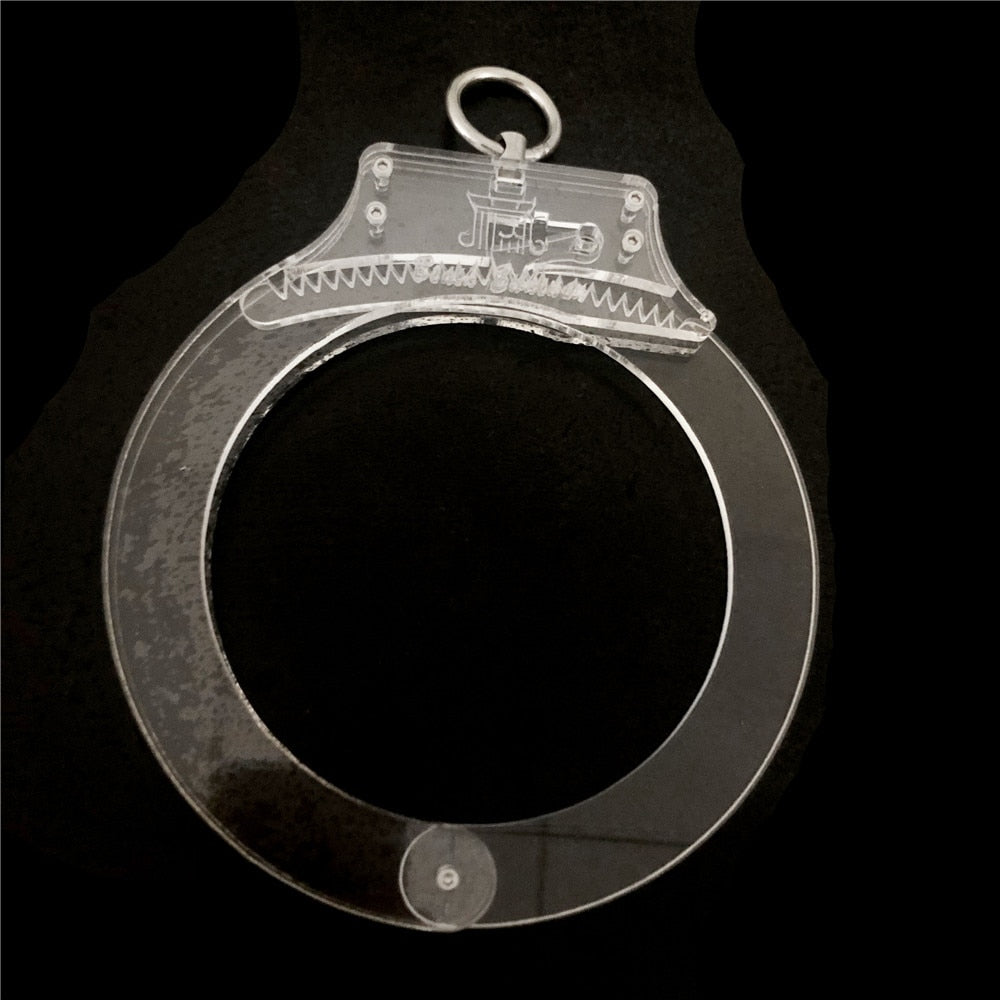 Latest Clear Crystal Adjustable Restraint Necklet Collar with Metal Ring Restraint Adult Bondage Bdsm Sex Toy for Male Female - buysextoyth