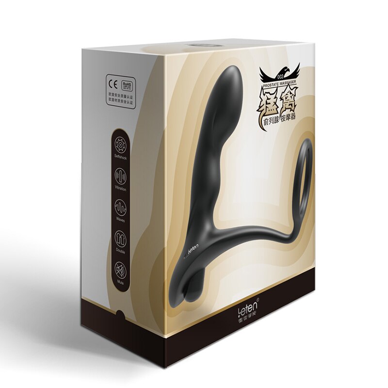 Leten 10 Speeds Silicone Prostate Massager Anal Plug Vibrator Sex Toys for Men Women Guys Soft Anal Beads Adult Sex Products - buysextoyth