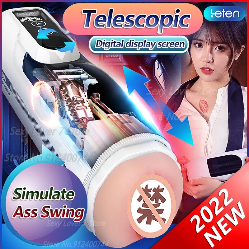 Leten A380 III อัพเกรดลูกสูบ Telescopic Masturbator ความร้อนช่องคลอด Thrusting Moaning เครื่องสำเร็จความใคร่ด้วยตัวเองเพศของเล่นสำหรับผู้ชาย - buysextoyth