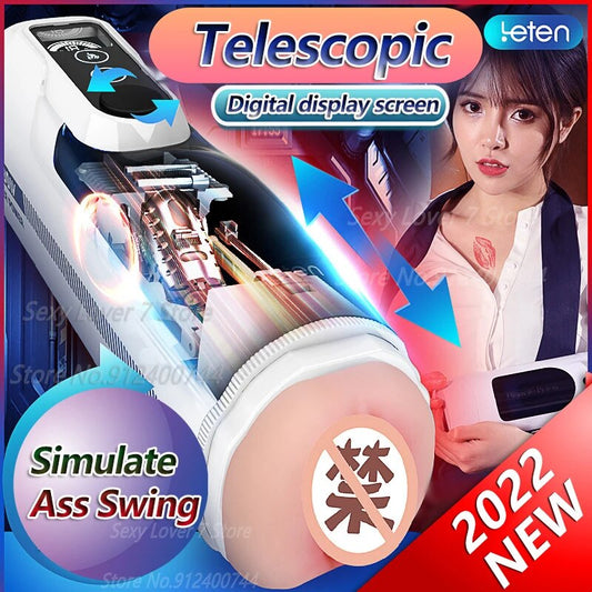Leten A380 III อัพเกรดลูกสูบ Telescopic Masturbator ความร้อนช่องคลอด Thrusting Moaning เครื่องสำเร็จความใคร่ด้วยตัวเองเพศของเล่นสำหรับผู้ชาย - buysextoyth