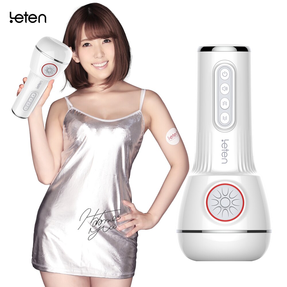 Leten Automatic Masturbator Cup for Men Double Airbag Clip Suck Vibrating Vagina Pocket Pussy Blowjob Stroker Sex Toys for Men - buysextoyth
