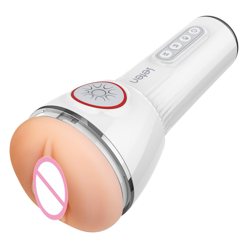 Leten Automatic Masturbator Cup for Men Double Airbag Clip Suck Vibrating Vagina Pocket Pussy Blowjob Stroker Sex Toys for Men - buysextoyth