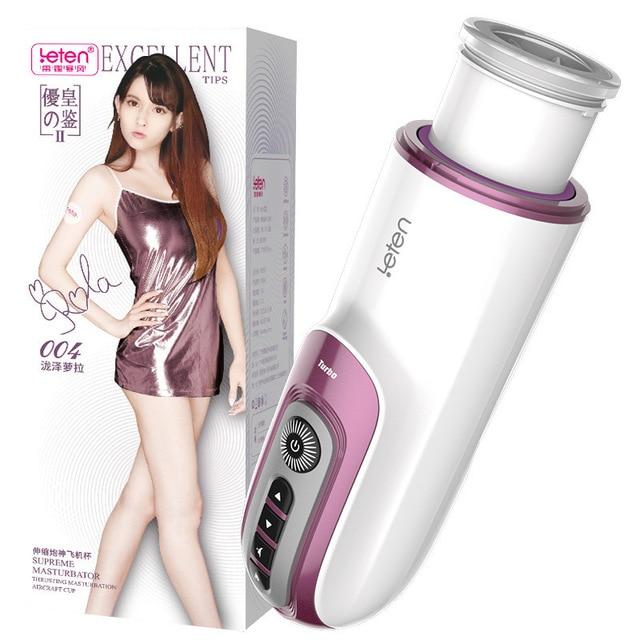 Leten Automatic Piston Retractable Heating Male Masturbator Thrusting Vibrator Realistic Vagina Real Pussy Sex Moaning Machine - buysextoyth