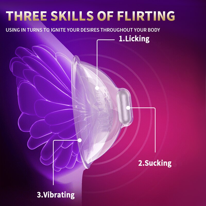 Leten Breast Pump Sex Toys for Women Nipple Sucker Strecher Massager Remote Control Vibrators 10 Vibrating Mode Sucking Licking - buysextoyth