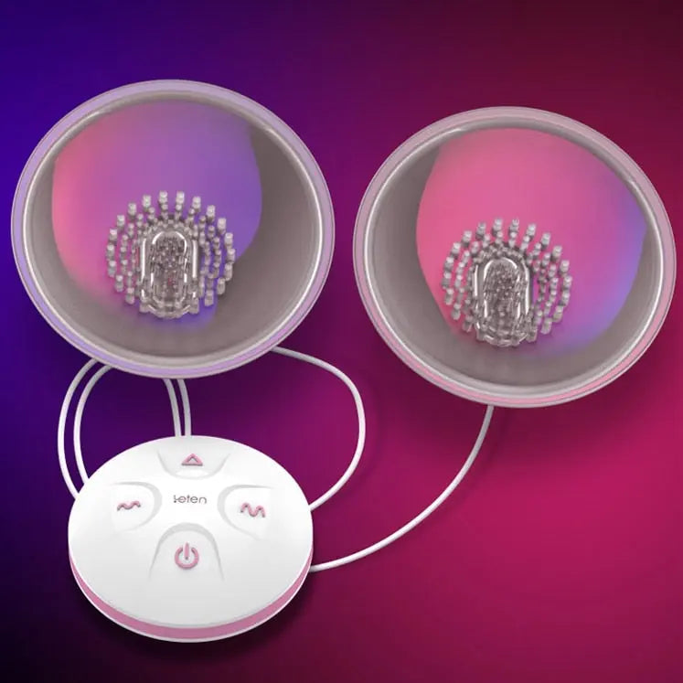 Leten Breast Pump Sex Toys for Women Nipple Sucker Strecher Massager Remote Control Vibrators 10 Vibrating Mode Sucking Licking - buysextoyth