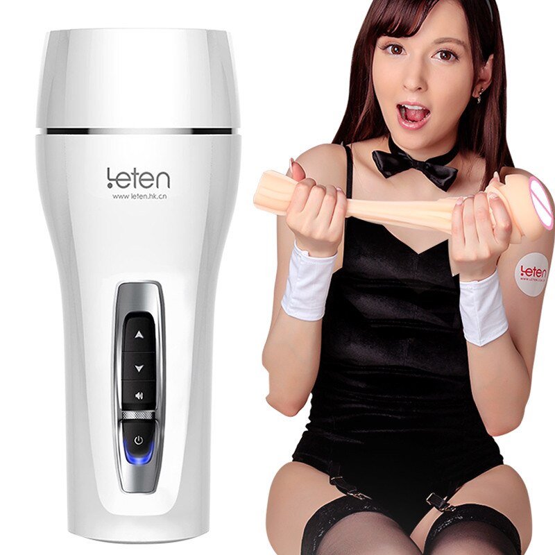 Leten Clamp Sucking Vibrating Male Masturbator Cup Realistic Vagina Real Pussy Sexual Moaning Sex Machine Sex Shop for Man - buysextoyth