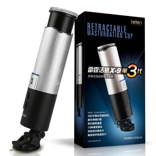 Leten HandsFree Aircraft Cup Piston Fully Automatic Male Masturbator 10 Function Retractable USB Rechargeable Sex Toys for Men - buysextoyth