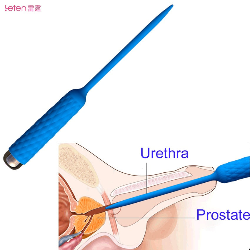 Leten Male Catheter Urethral Sound Electro Vibrator Penis Stretching Plug Silicone Dilators Sex Toy Dick Stretcher Masturbator - buysextoyth