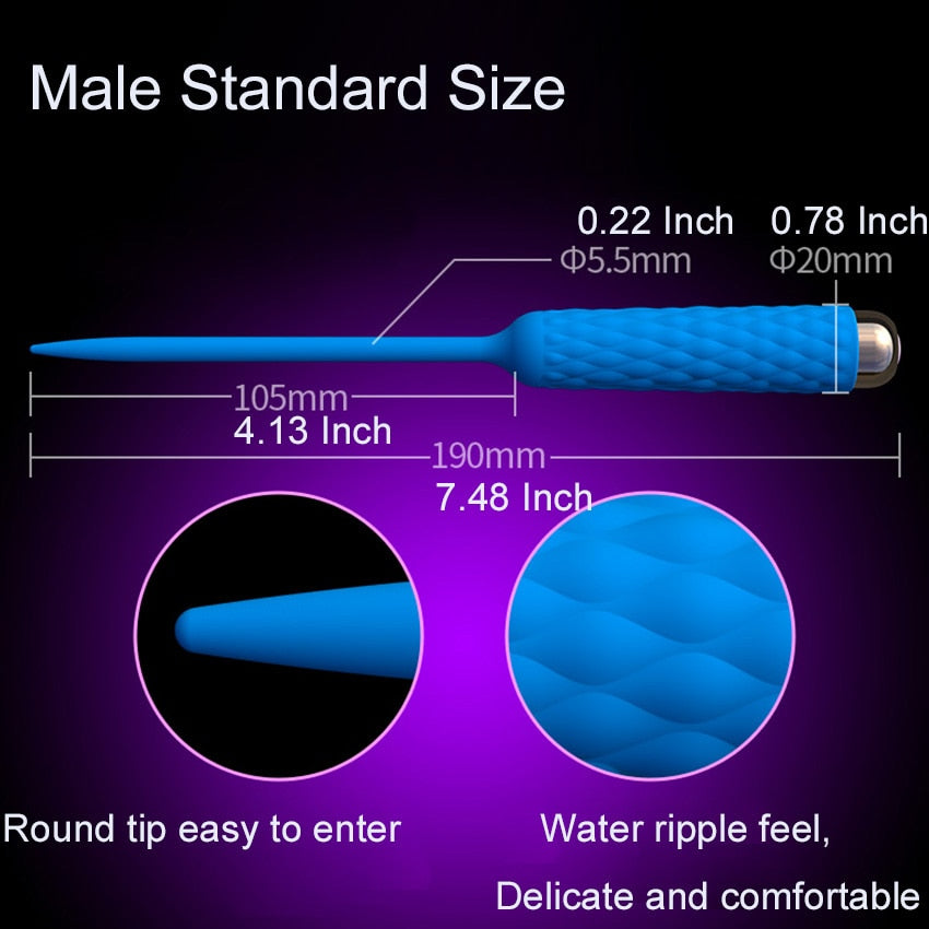 Leten Male Catheter Urethral Sound Electro Vibrator Penis Stretching Plug Silicone Dilators Sex Toy Dick Stretcher Masturbator - buysextoyth