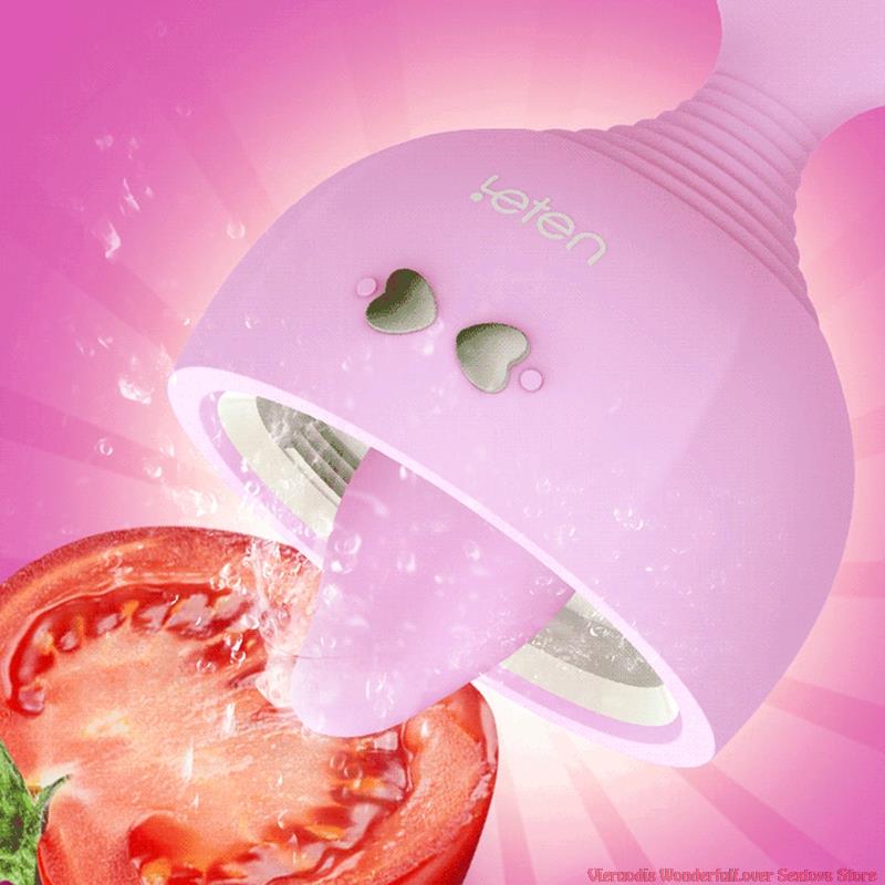 Leten Sucking Vibrator Female Tongue Lick Nipple Clit Pussy Oral Blowjob Clitoris Stimulator Sucker Vibrating Sex Toy for Couple - buysextoyth