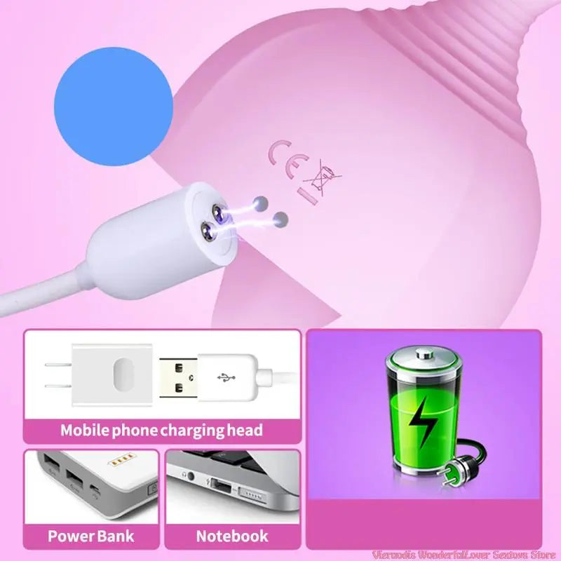 Leten Sucking Vibrator Female Tongue Lick Nipple Clit Pussy Oral Blowjob Clitoris Stimulator Sucker Vibrating Sex Toy for Couple - buysextoyth