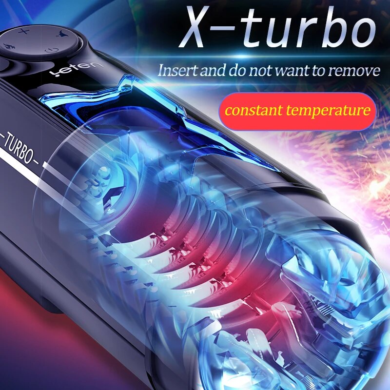 Leten X-เทอร์โบเซ็กซ์ทอยไวเบรเตอร์สำหรับผู้ชายลูกสูบไฟฟ้าความเร็วสูง700ครั้ง/นาที - buysextoyth