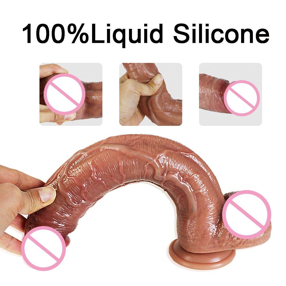 Long Penis Realistic  Dildos for Women Lesbian Toys Big Fake Dick Soft Silicone Females Masturbation Sex Adult Erotic Product - buysextoyth