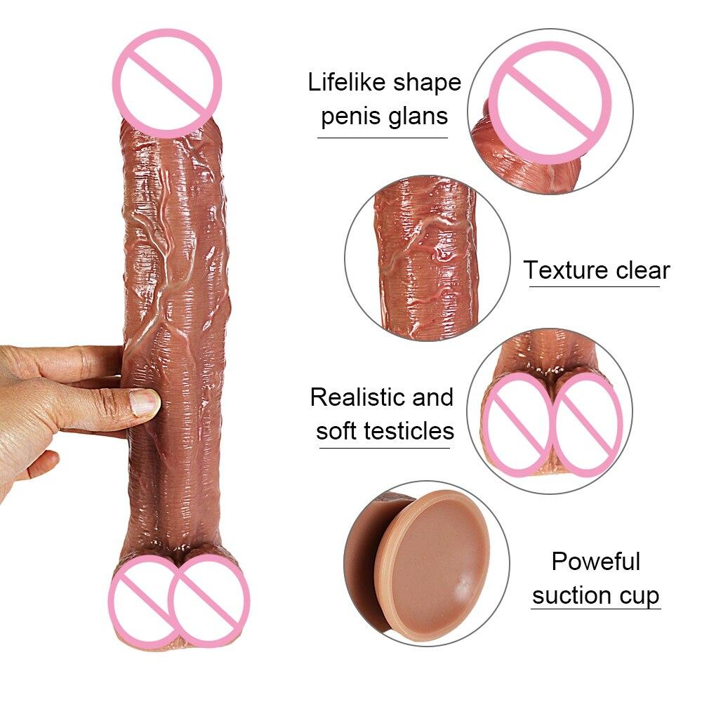 Long Penis Realistic  Dildos for Women Lesbian Toys Big Fake Dick Soft Silicone Females Masturbation Sex Adult Erotic Product - buysextoyth