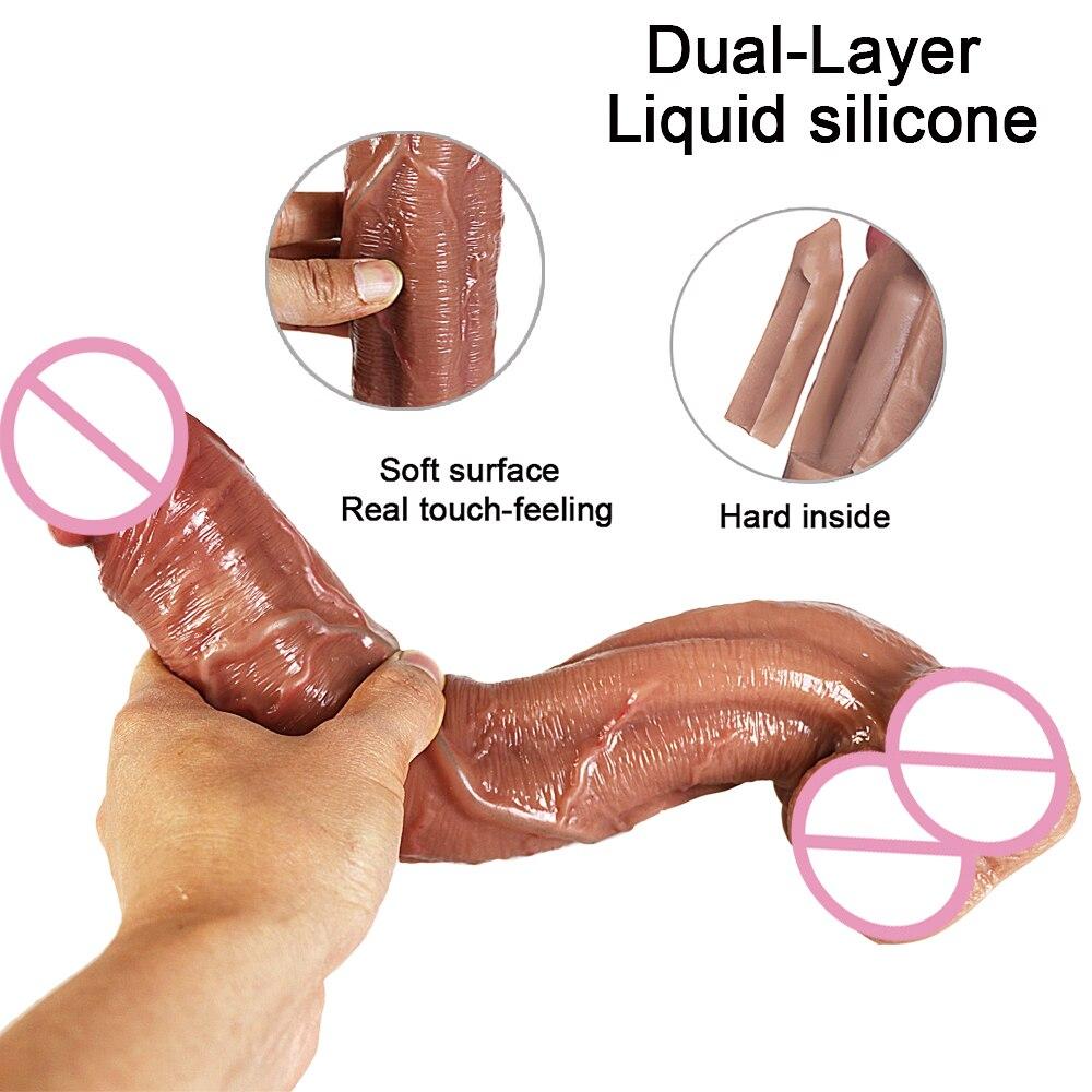 Long Penis Realistic  Dildos for Women Lesbian Toys Big Fake Dick Soft Silicone Females Masturbation Sex Adult Erotic Product - buysextoyth