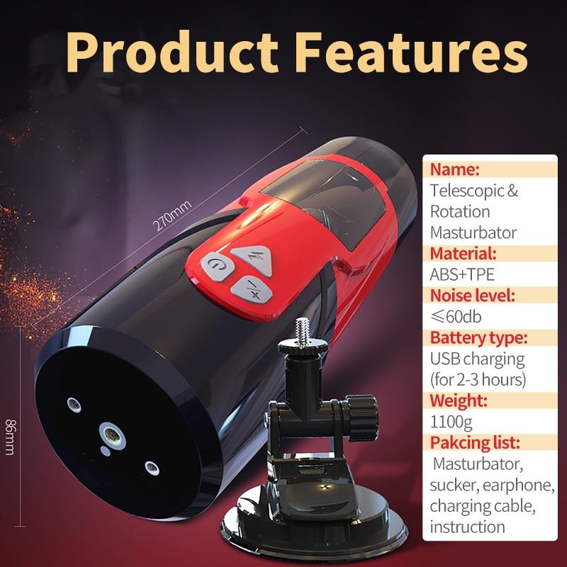 Male Masturbation Cup with 7*3 Adjustable Modes Automatic Telescopic Rotation Masturbator Sex toys for men masturbating - buysextoyth