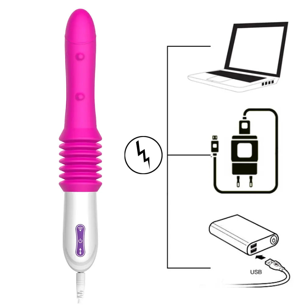 Male Masturbation Machine Vibrator Automatic Stretching G-spot Massage Female Masturbation Sex Toys for Women Dildos Erotic Shop 33sextoys