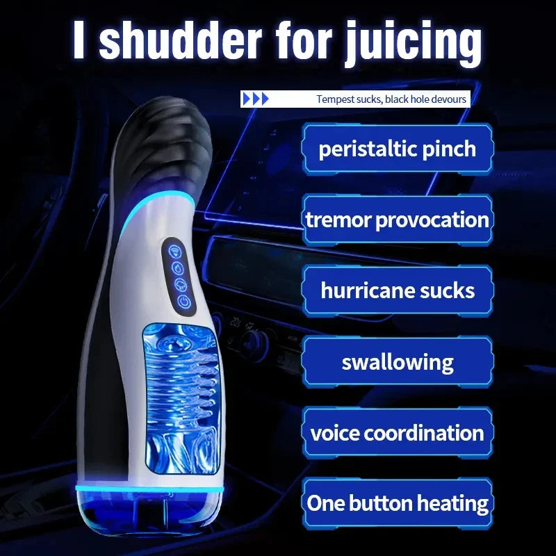 Male Masturbator Automatic Blowjob Cup Powerful Sucking Vaginal Mouth Intelligent Heated Masturbator Adult Sex Toys For Men - buysextoyth