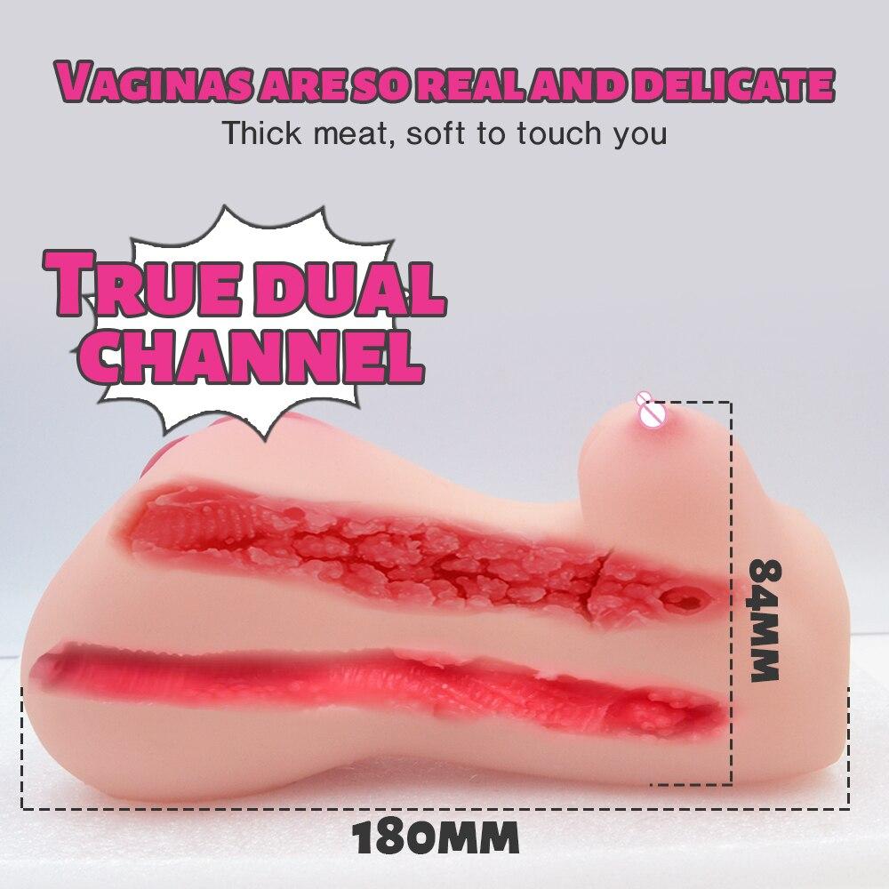 Male Masturbator Vagina Simulator Pocket Pussy Realistic 3D Breast Vagina Anal Adult Sex Toys for Men Masturbations Erotic Goods - buysextoyth