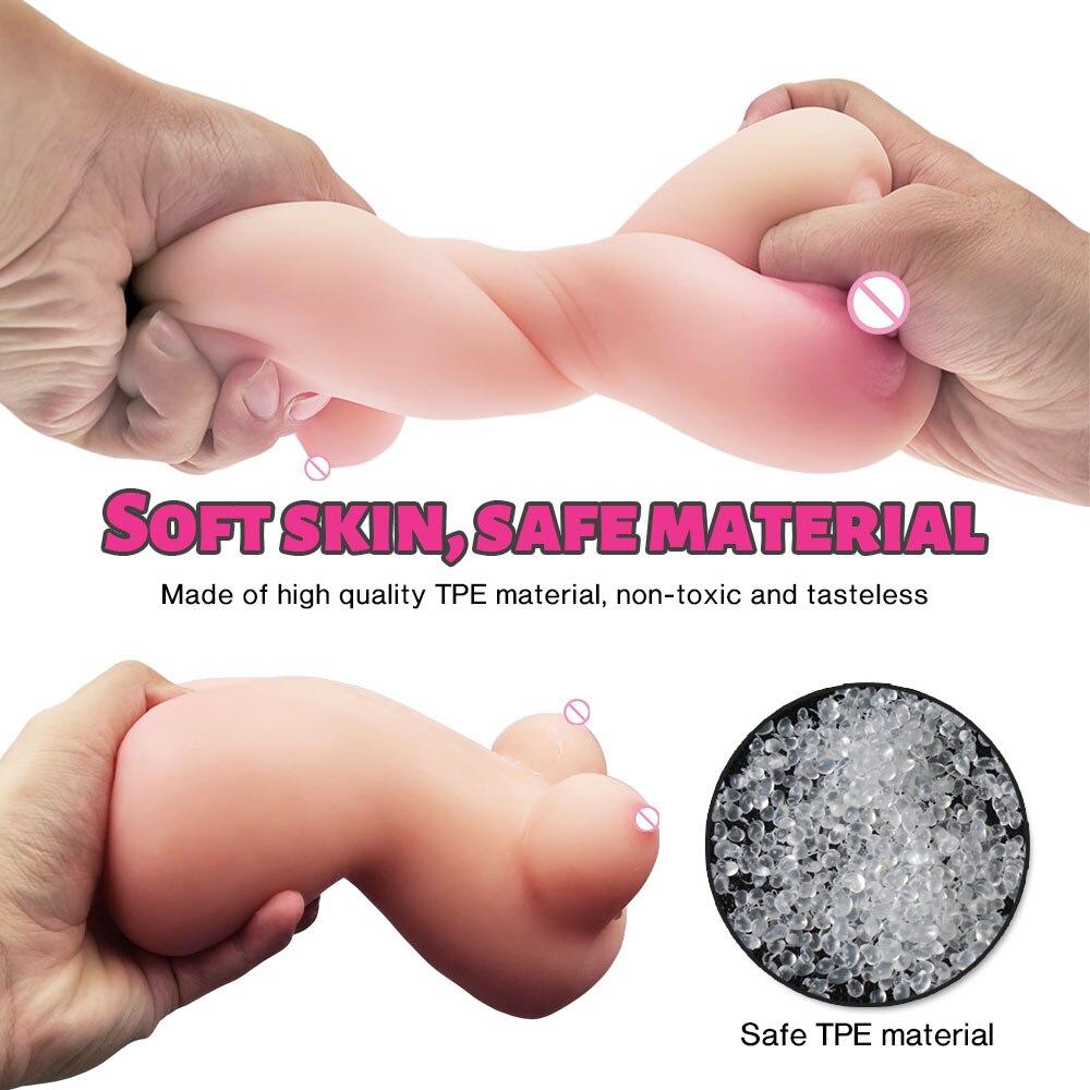 Male Masturbator Vagina Simulator Pocket Pussy Realistic 3D Breast Vagina Anal Adult Sex Toys for Men Masturbations Erotic Goods - buysextoyth
