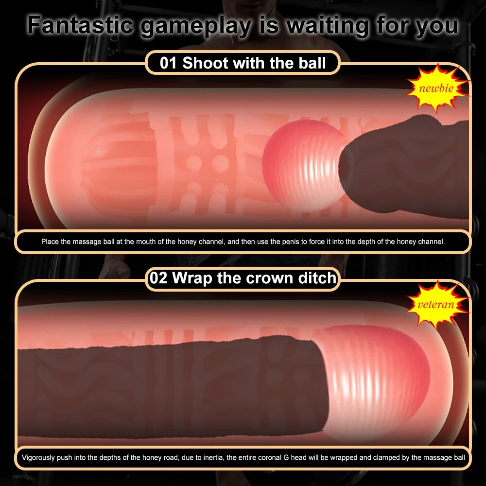 Male Masturbator for Men Sex Toys Soft Real Silicone Vagina Vacuum Pocket Double Blowjob Masturbation Cup for Couple - buysextoyth