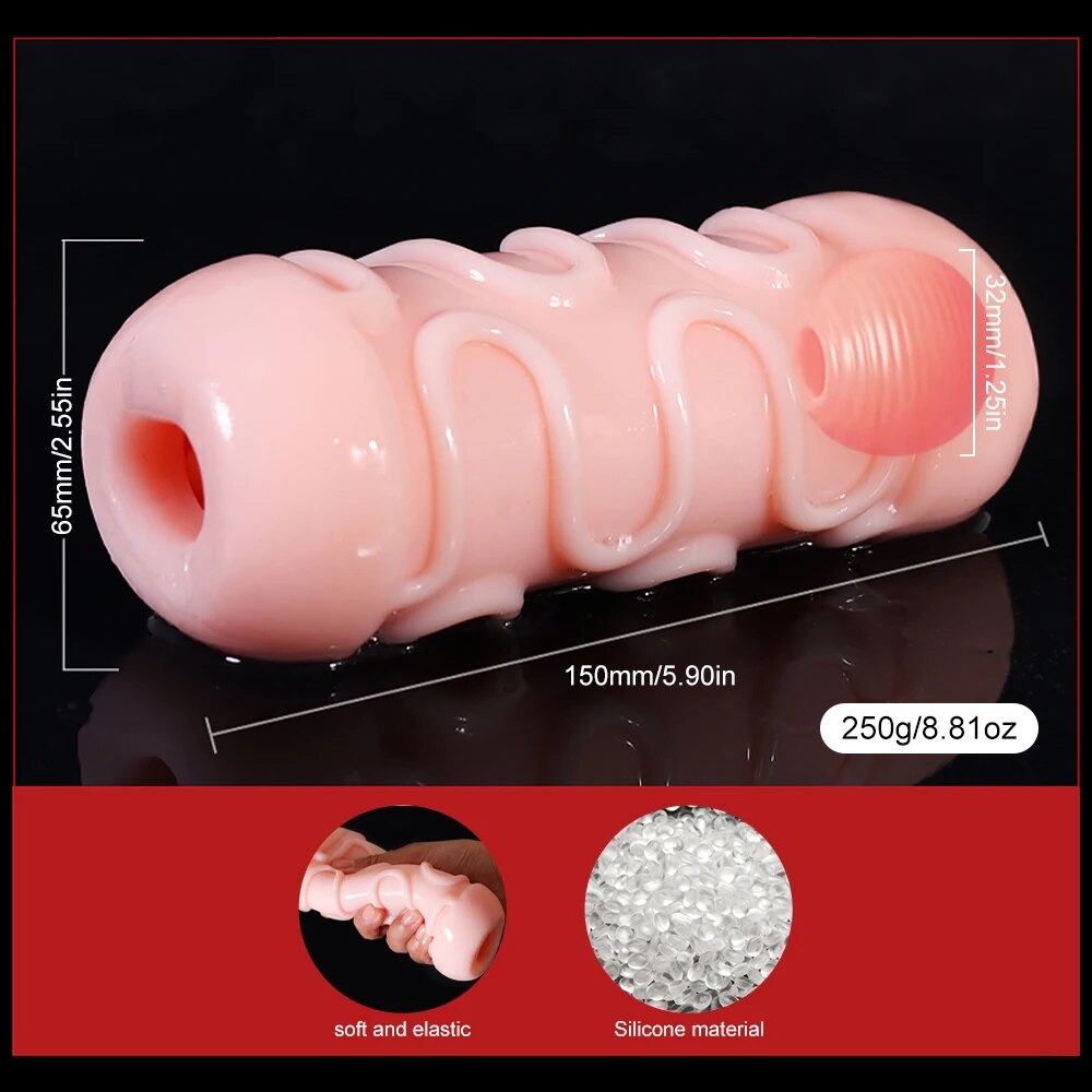 Male Masturbator for Men Sex Toys Soft Real Silicone Vagina Vacuum Pocket Double Blowjob Masturbation Cup for Couple - buysextoyth