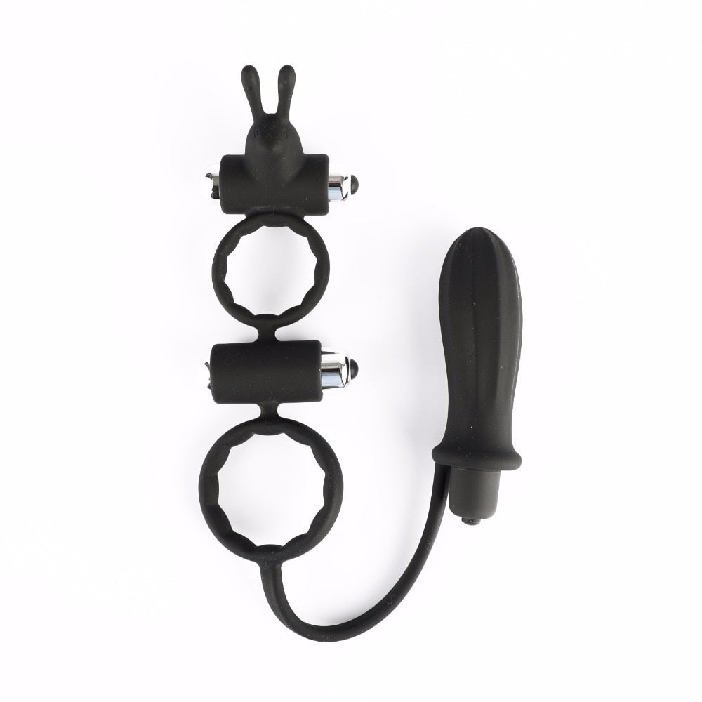 Male Prostate Massager Anal Plug with Vibrating Cock Penis Ring Scrotum Ring Vibrator Sex Toys for Men Butt Plug Sex Product A3 - buysextoyth