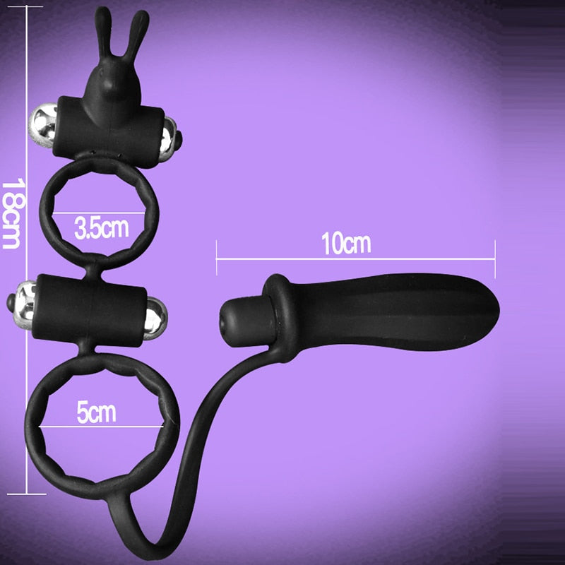 Male Prostate Massager Anal Plug with Vibrating Cock Penis Ring Scrotum Ring Vibrator Sex Toys for Men Butt Plug Sex Product A3 - buysextoyth