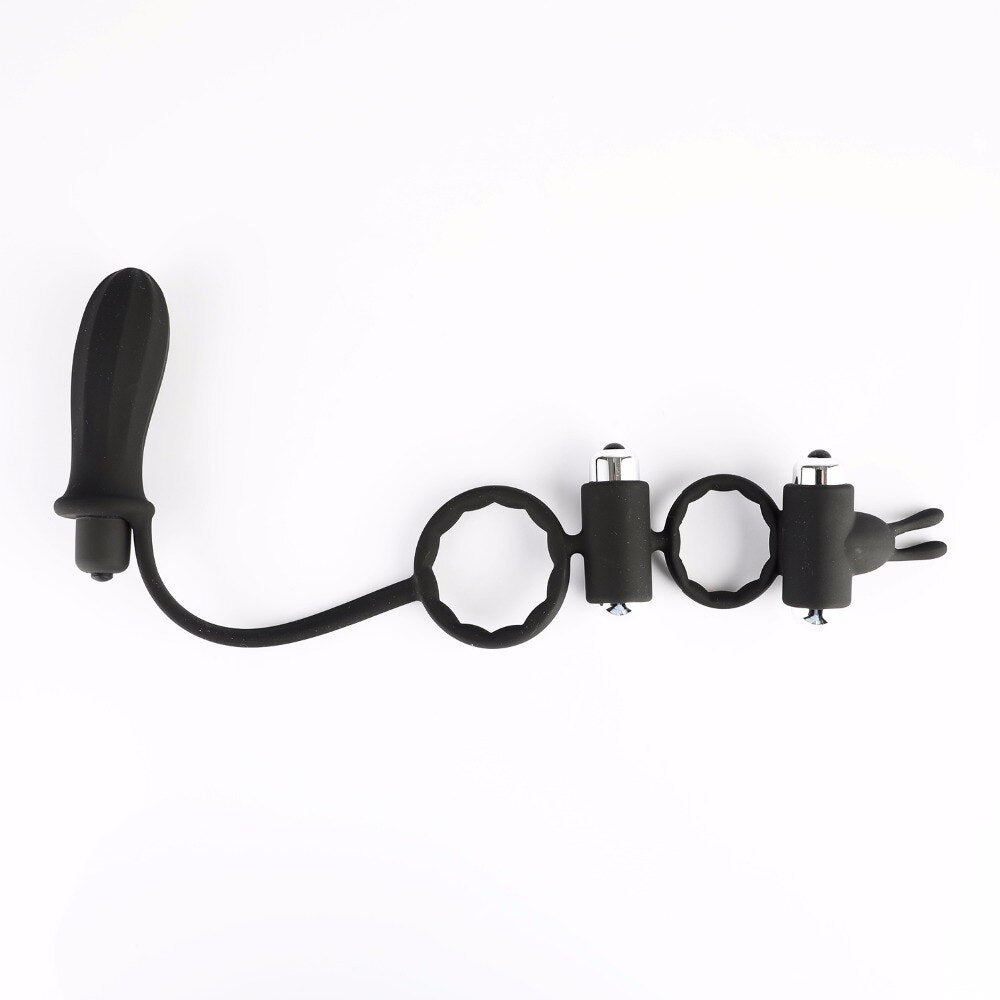 Male Prostate Massager Anal Plug with Vibrating Cock Penis Ring Scrotum Ring Vibrator Sex Toys for Men Butt Plug Sex Product A3 - buysextoyth