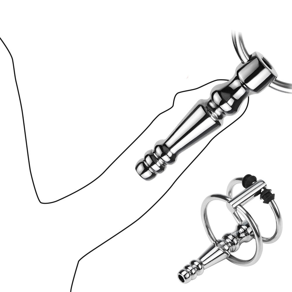 Male Urethra Catheter Sex Toys for Men Penis Ring Metal 7mm Urethral Sound Urethral Dilator Delay Ejaculation Penis Plug for Men - buysextoyth