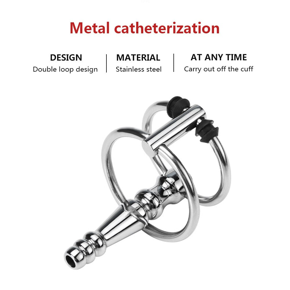 Male Urethra Catheter Sex Toys for Men Penis Ring Metal 7mm Urethral Sound Urethral Dilator Delay Ejaculation Penis Plug for Men - buysextoyth