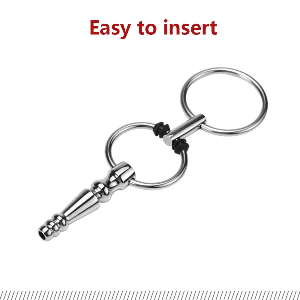 Male Urethra Catheter Sex Toys for Men Penis Ring Metal 7mm Urethral Sound Urethral Dilator Delay Ejaculation Penis Plug for Men - buysextoyth