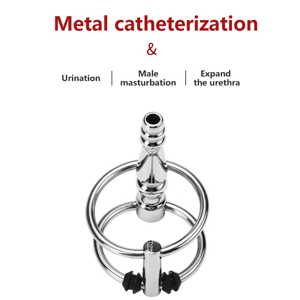 Male Urethra Catheter Sex Toys for Men Penis Ring Metal 7mm Urethral Sound Urethral Dilator Delay Ejaculation Penis Plug for Men - buysextoyth