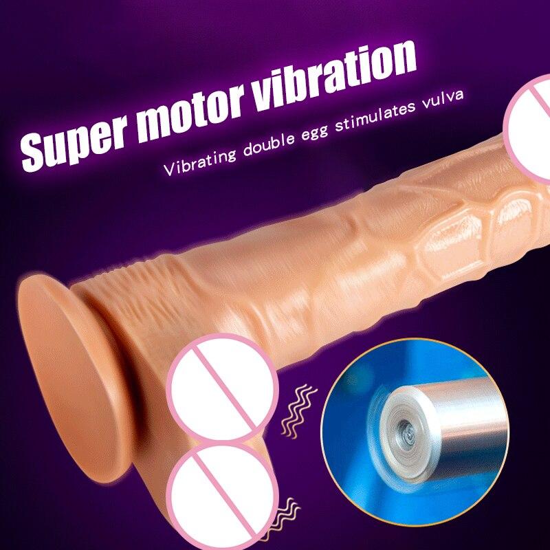 Realistic Female Vibrator Dildo Huge Remote Control Penis with Suction Cup G-Spot Masturbation Sex Toys for Women - buysextoyth