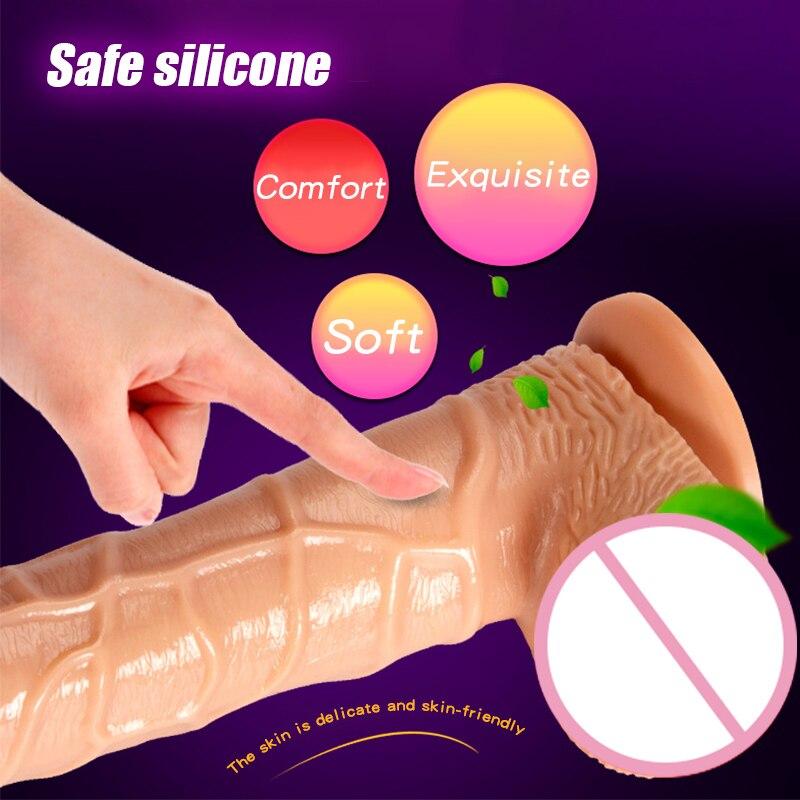 Realistic Female Vibrator Dildo Huge Remote Control Penis with Suction Cup G-Spot Masturbation Sex Toys for Women - buysextoyth