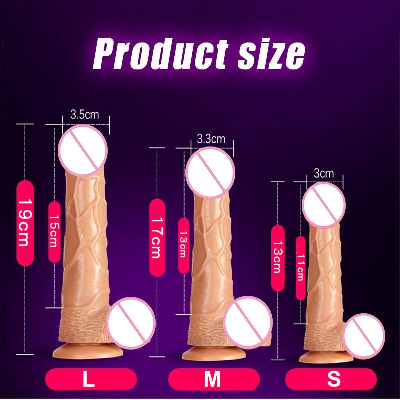 Realistic Female Vibrator Dildo Huge Remote Control Penis with Suction Cup G-Spot Masturbation Sex Toys for Women - buysextoyth