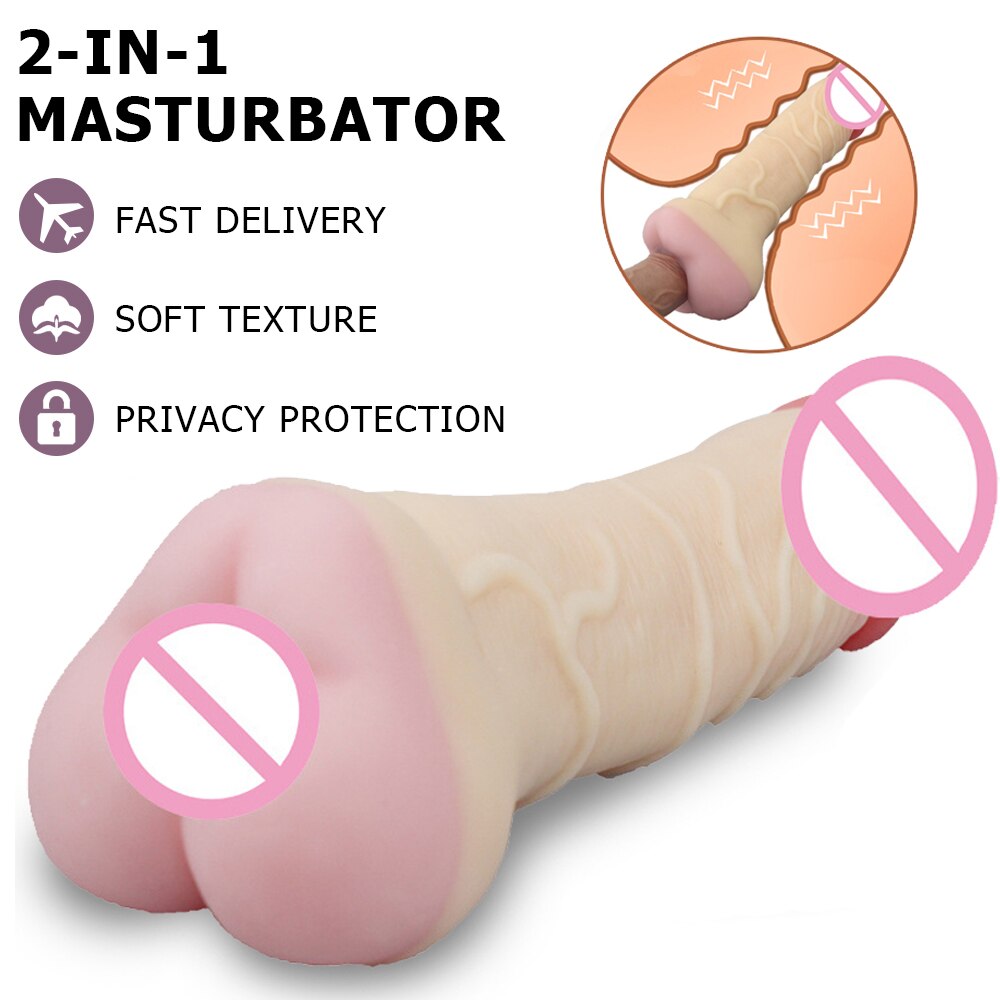 สมจริงซิลิโคนชาย Masturbator เพศของเล่นพ็อกเก็ตหีจริงช่องคลอด Anal Massager คู่ Unisex Sex Shop สำหรับ18ผู้ใหญ่เครื่องมือ - buysextoyth