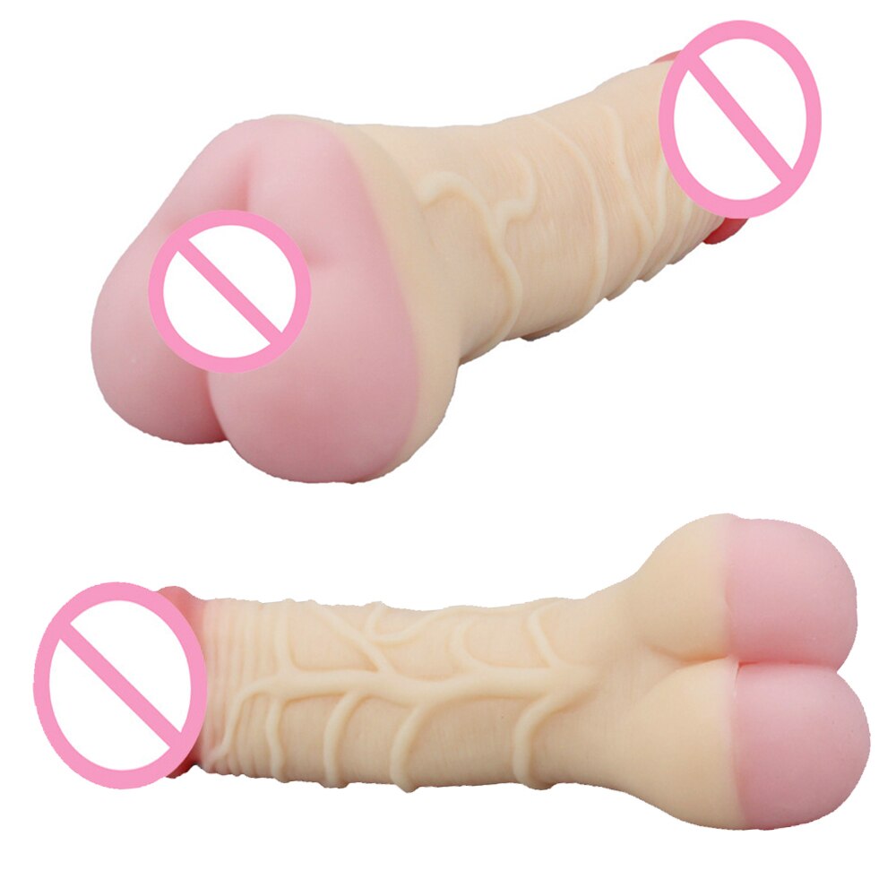 สมจริงซิลิโคนชาย Masturbator เพศของเล่นพ็อกเก็ตหีจริงช่องคลอด Anal Massager คู่ Unisex Sex Shop สำหรับ18ผู้ใหญ่เครื่องมือ - buysextoyth