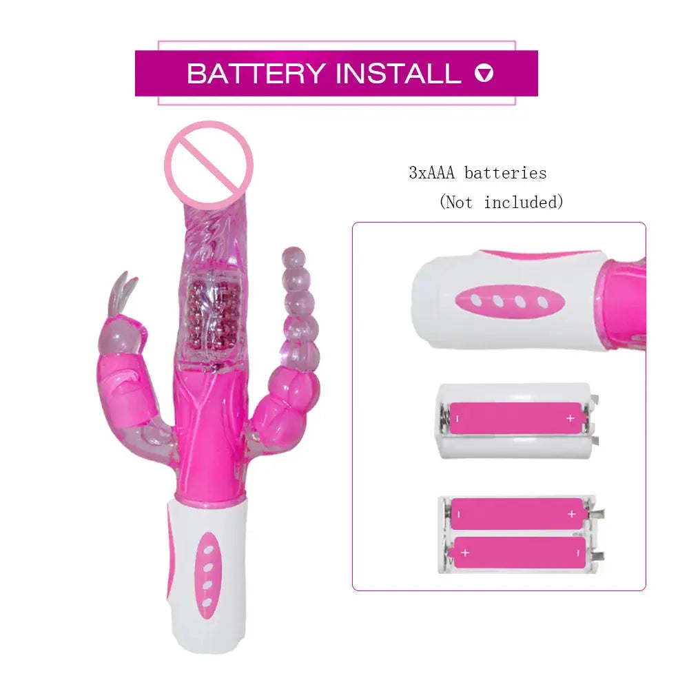 Masturbator Anal Plug Rabbit Vibrator for Women Vagina G-Spot Clitoris Stimulator Rotating Powerful Dildo Massage Adult Sex Toy - buysextoyth
